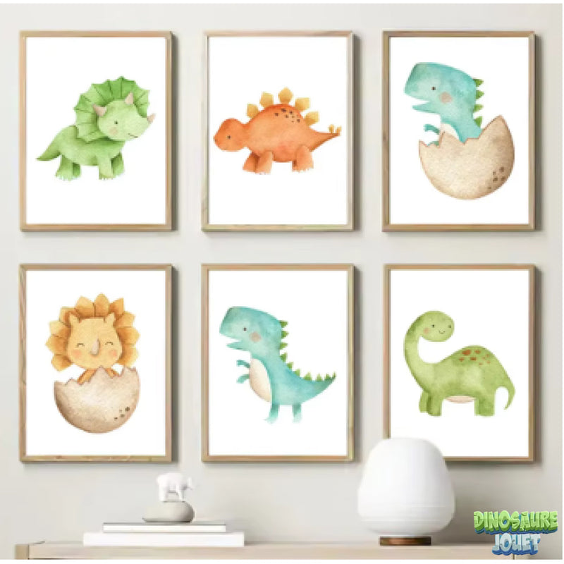 Affiche chambre bébé animaux Dinosaure