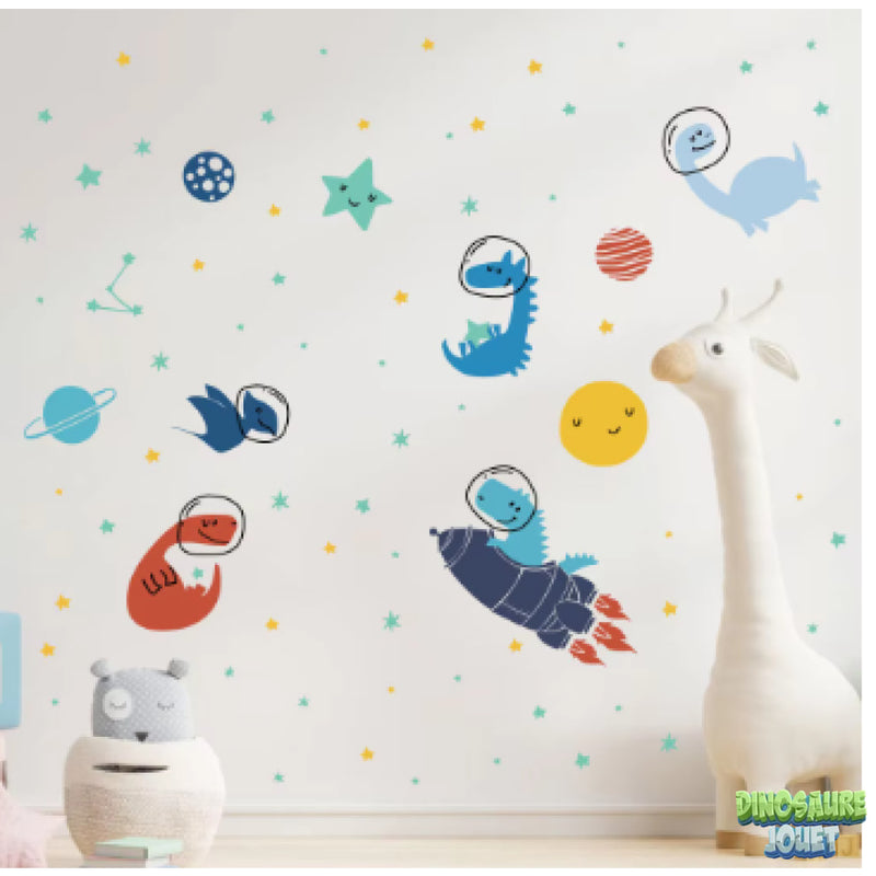 Autocollant mural Dinosaure astronaute