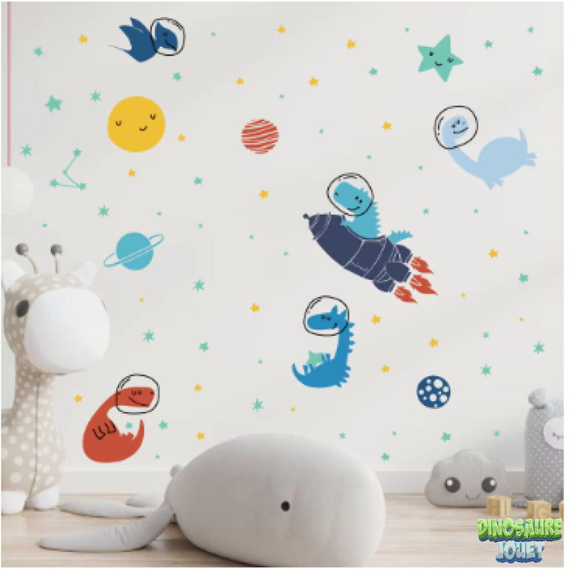 Autocollant mural Dinosaure astronaute