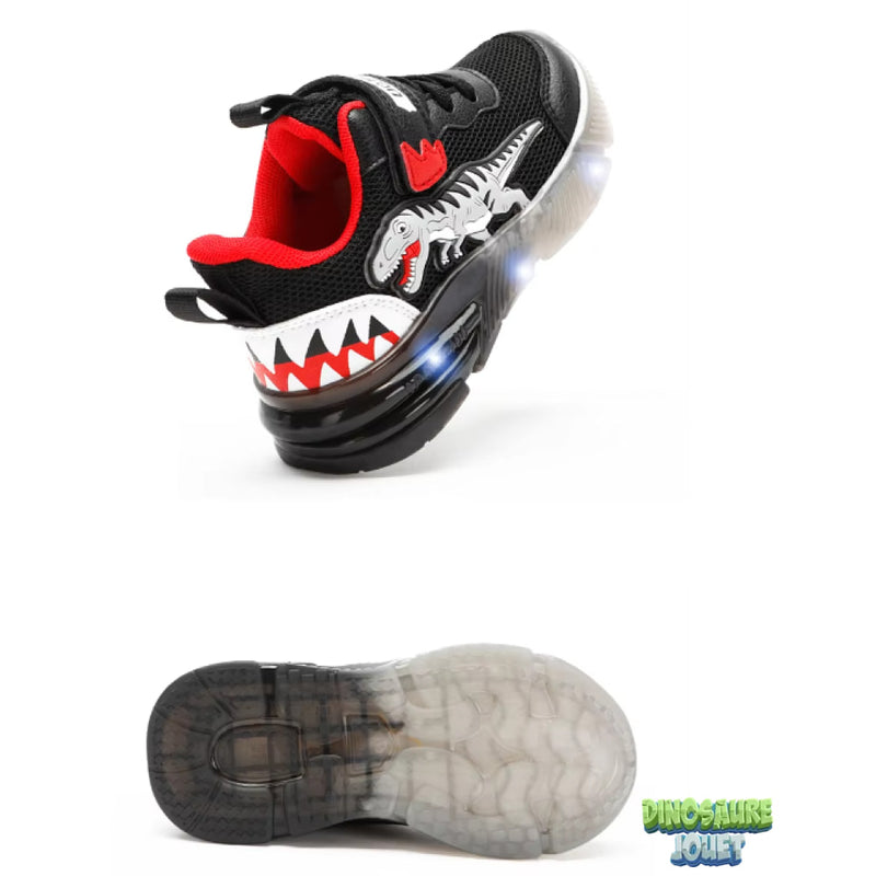 Basket dinosaure lumineuse noire