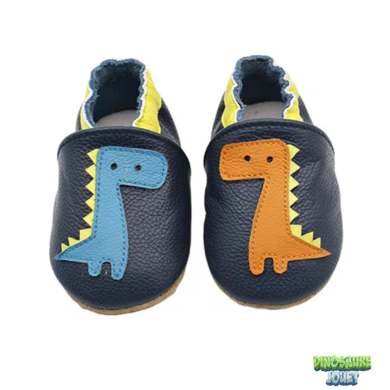 Chaussons Cuir Souple Dinosaure