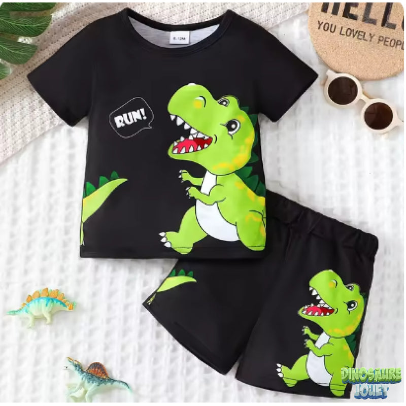 Ensemble short tee shirt Dinosaure