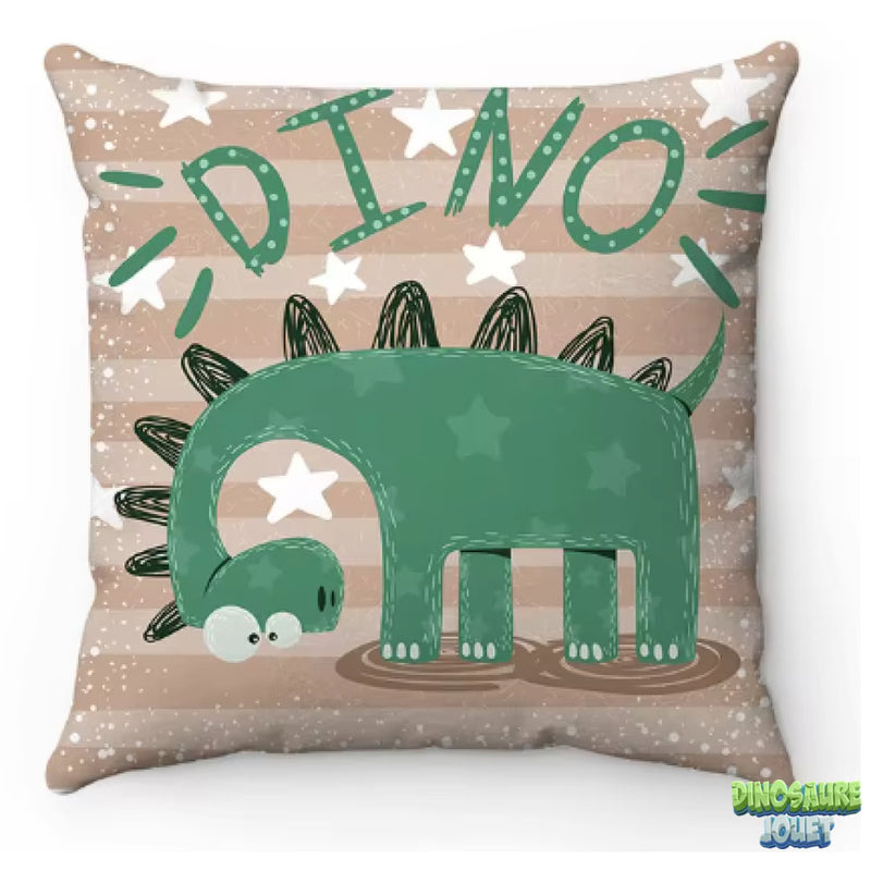 Housse de coussin beige Dinosaure