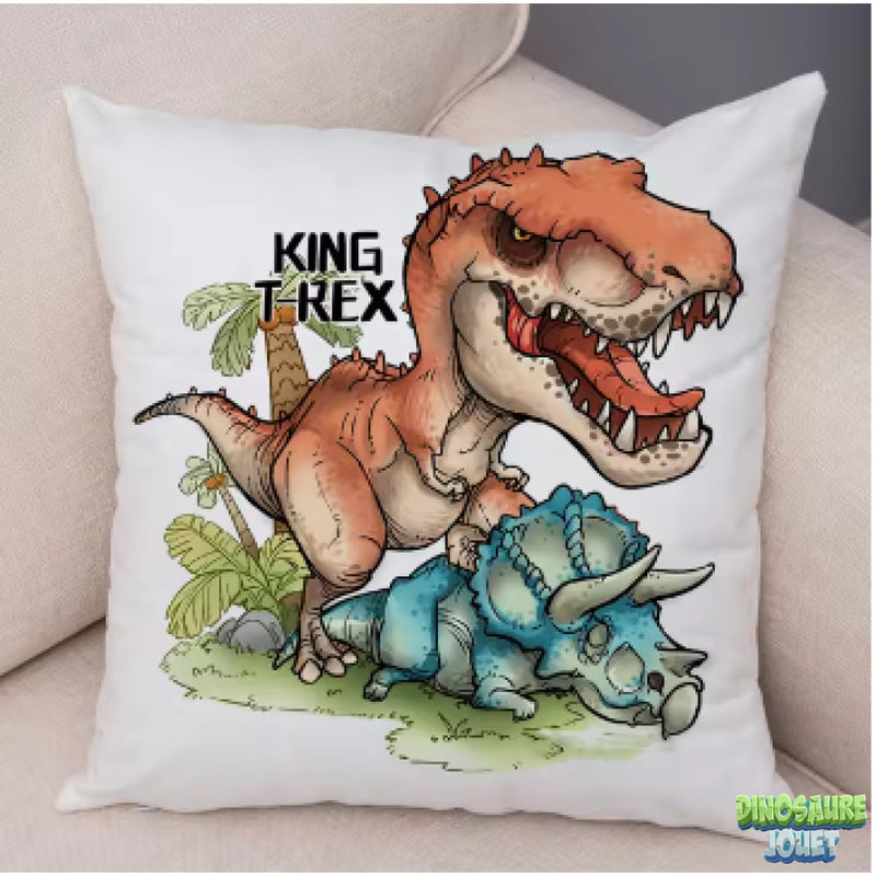 Housse de coussin carré Dino fun