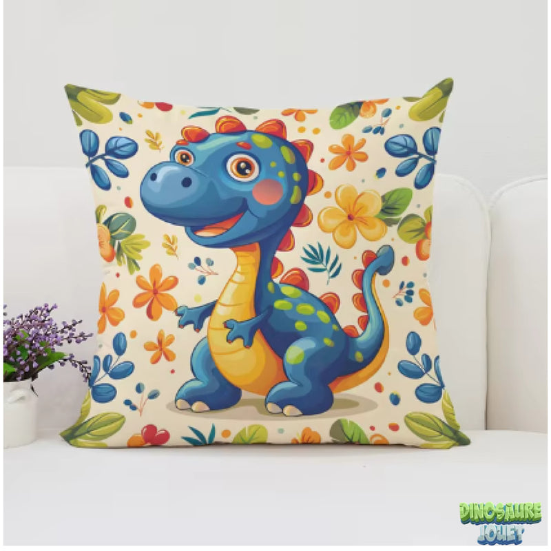 Housse de coussin carré Dinosaure