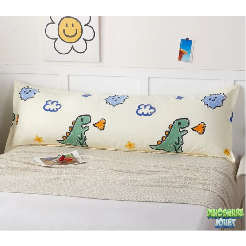 Housse de coussin rectangulaire Dinosaure en couleurs