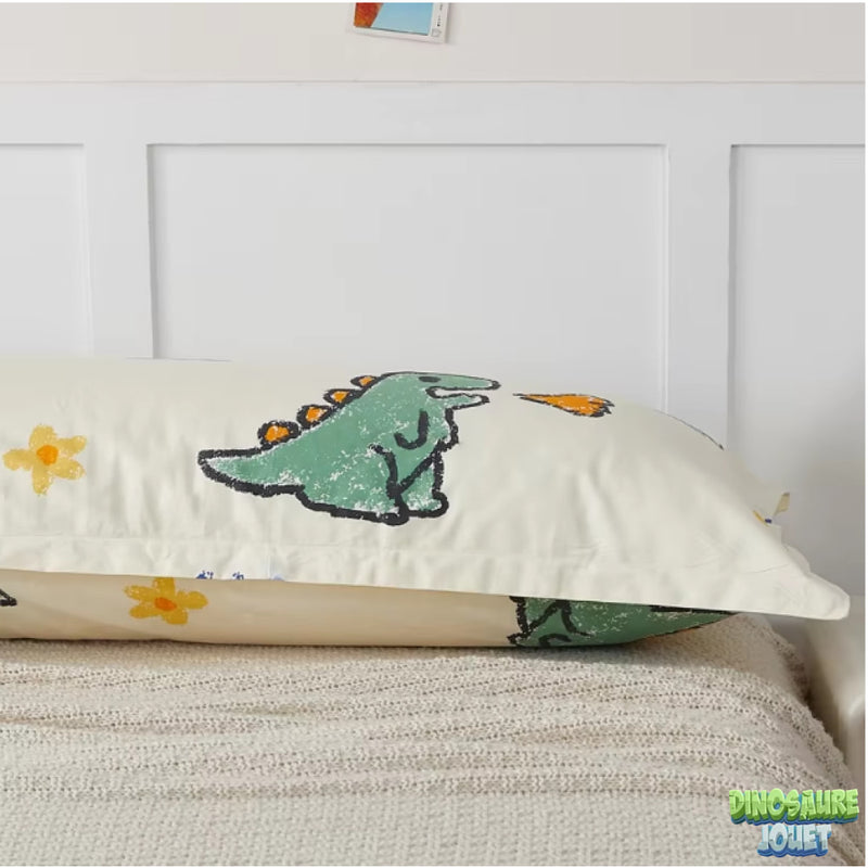 Housse de coussin rectangulaire Dinosaure en couleurs