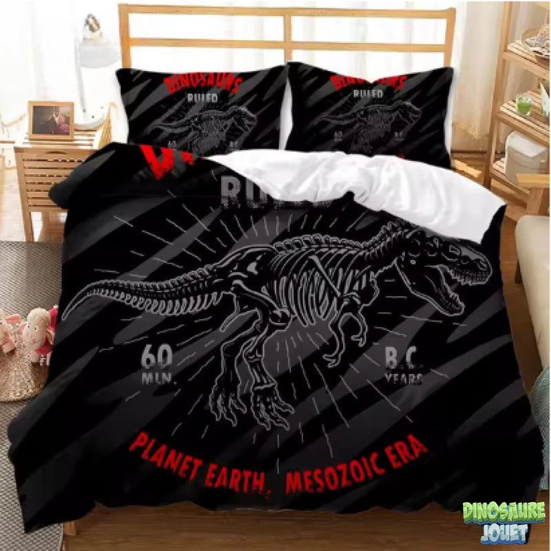 Parure de lit noire Dinosaure