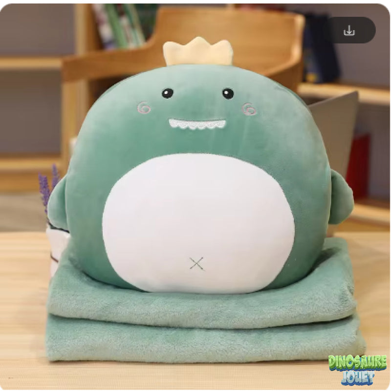 Peluche coussin Dinosaure vert