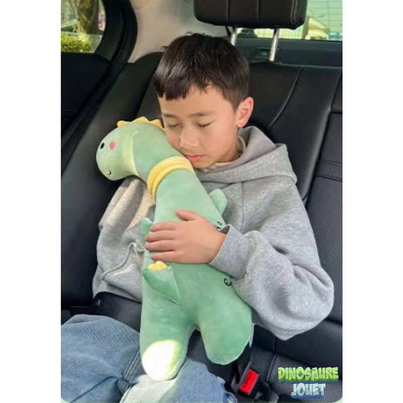 Peluche traversin Dinosaure vert