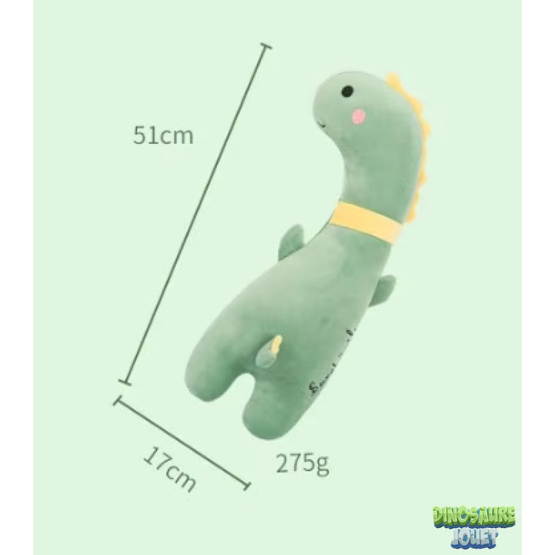 Peluche traversin Dinosaure vert