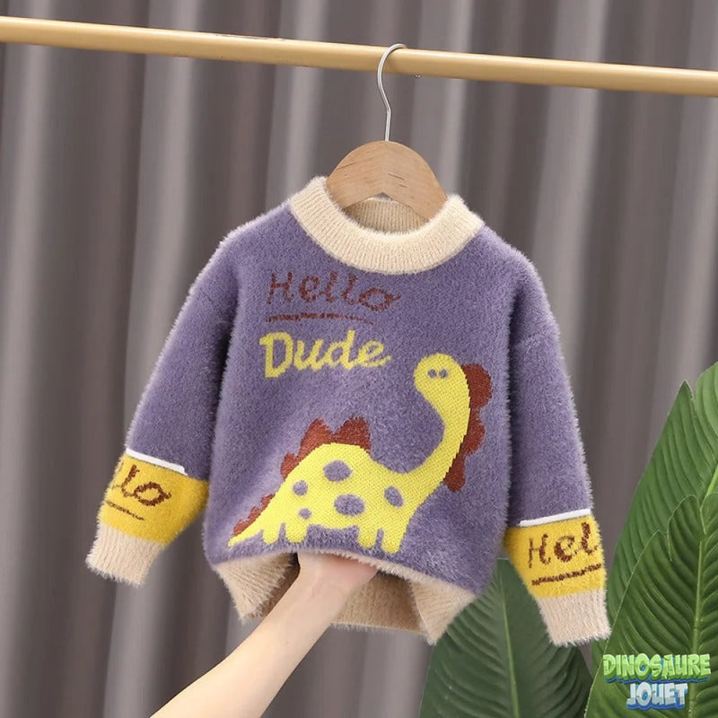 Pull enfant dinosaure