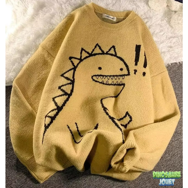 Pull tricot motif dinosaure