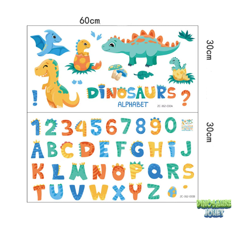 Stickers alphabet Dinosaure