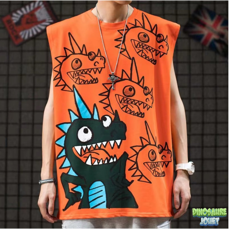 Sweat Dinosaure sans manches