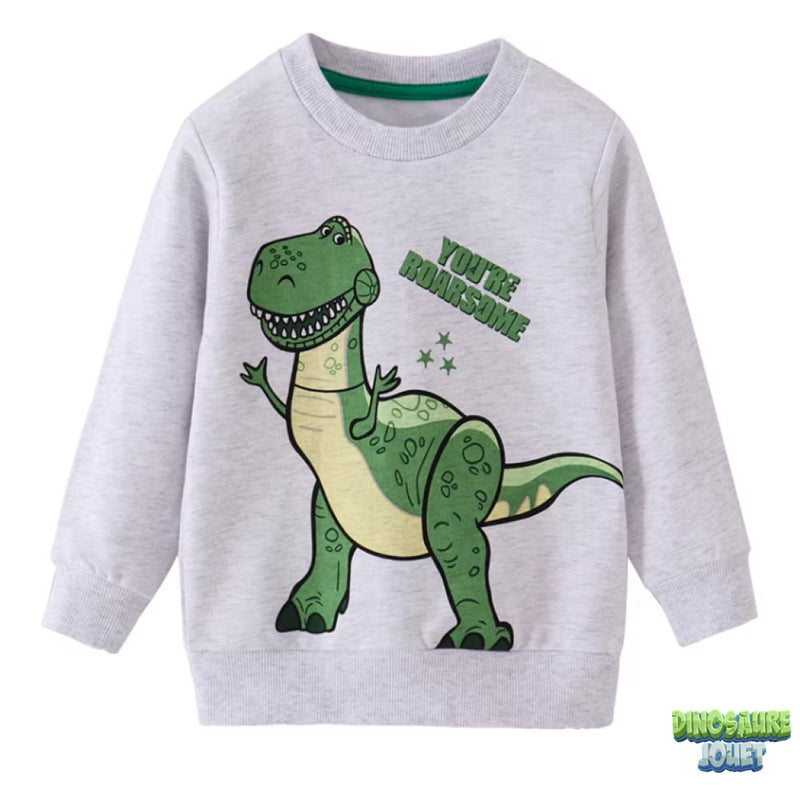 Sweat gris Dinosaure