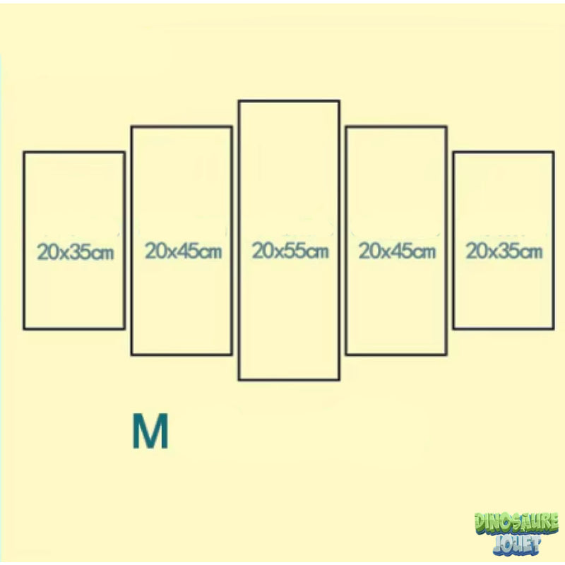 Tableau en cinq parties Dinosaure