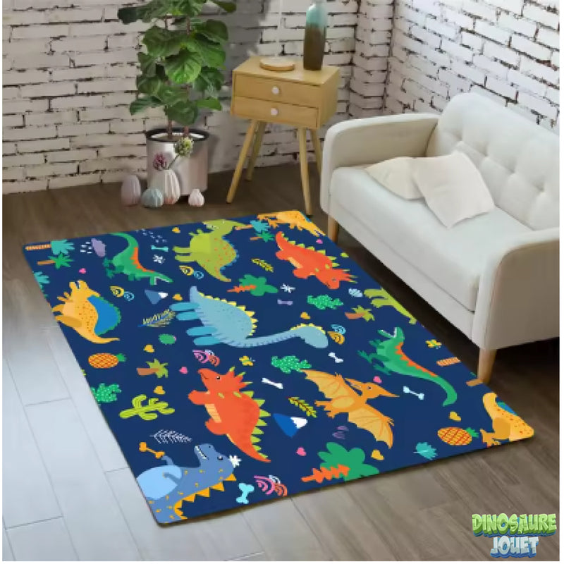 Tapis bleu Dinosaure