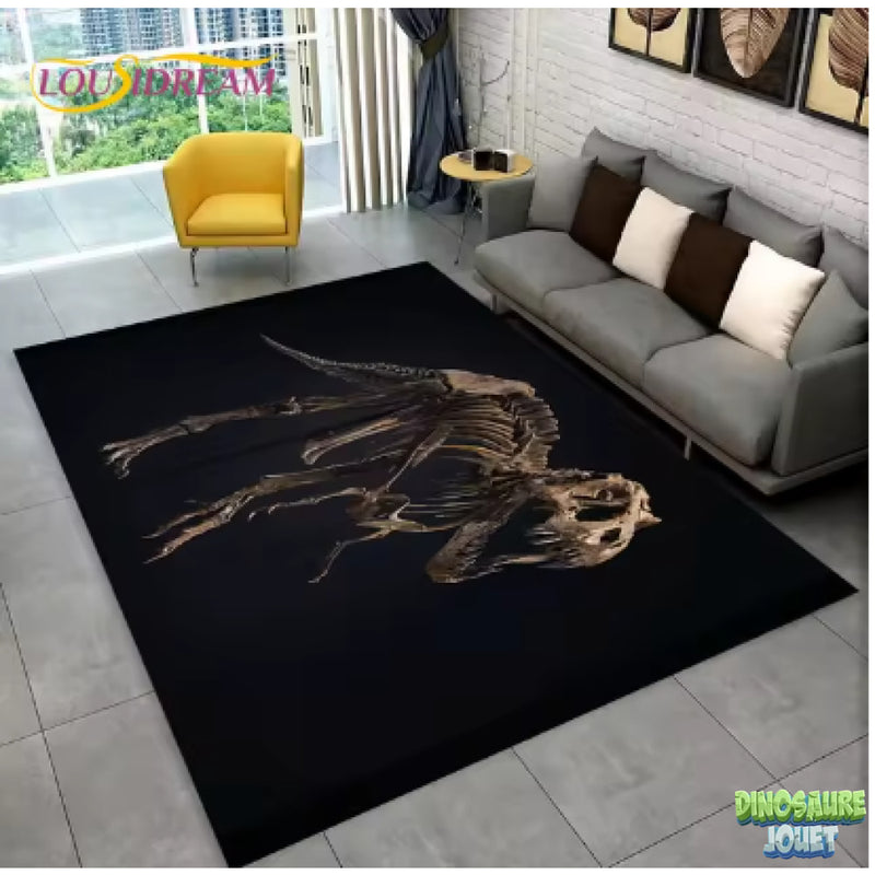 Tapis noir Dinosaure