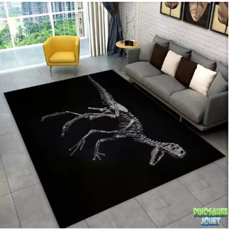 Tapis noir Dinosaure