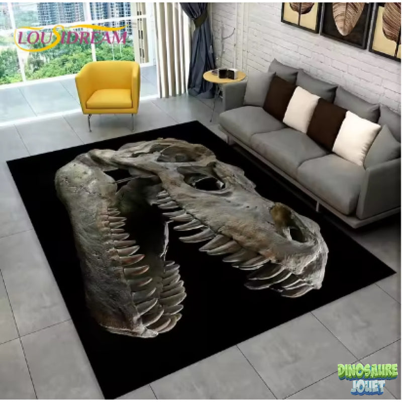 Tapis noir Dinosaure