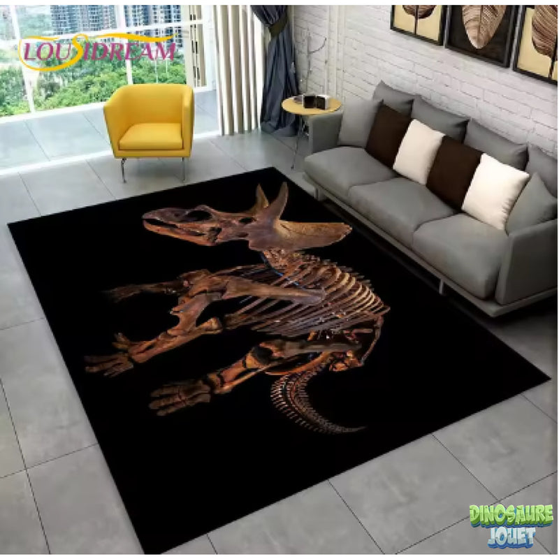 Tapis noir Dinosaure