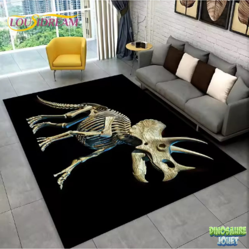 Tapis noir Dinosaure