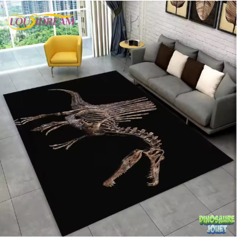 Tapis noir Dinosaure