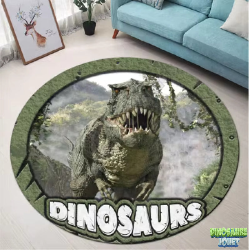 Tapis rond dinosaure