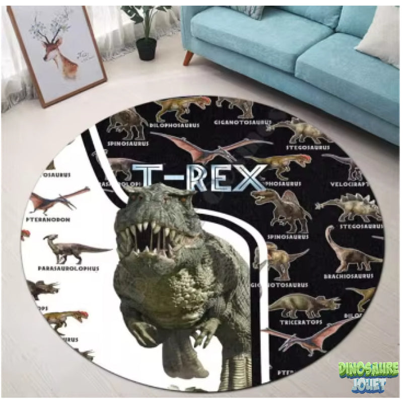 Tapis rond dinosaure