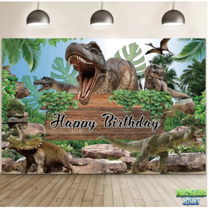 Tenture murale anniversaire Dinosaure enfant