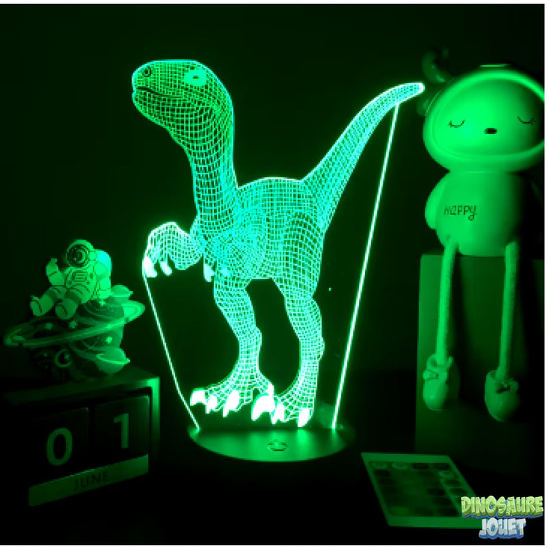 Veilleuse 3D Dinosaure vélociraptor