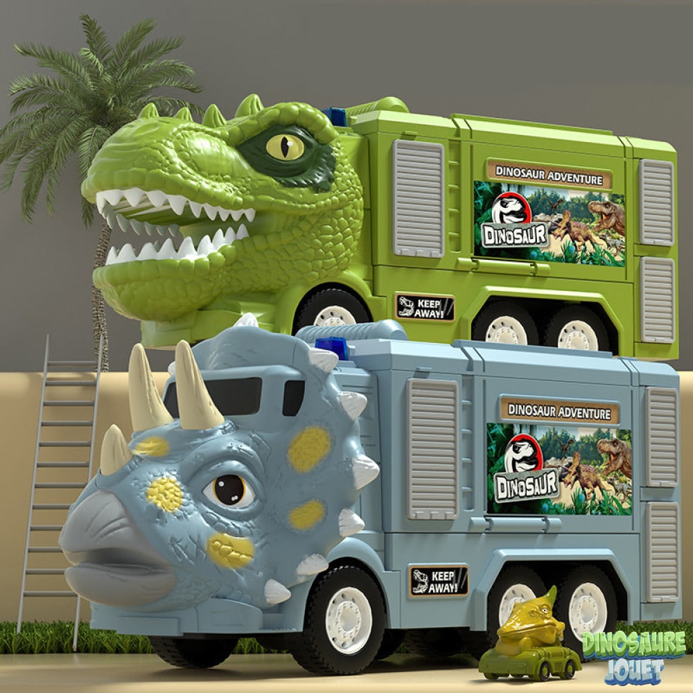 Camion Dinosaurus Kiddel avec cage comprenant des dinosaures