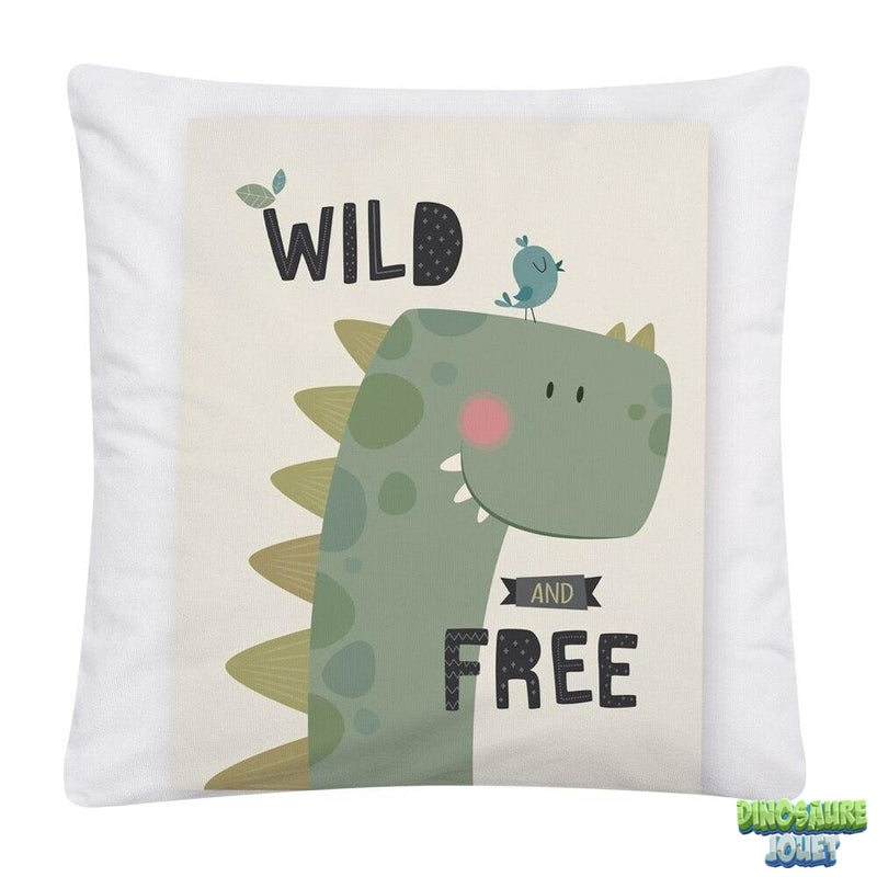 Housse de coussin Dinosaure blanche