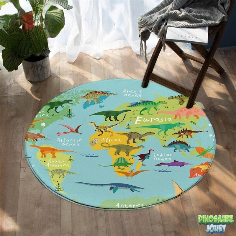 Tapis carte du monde jurassique