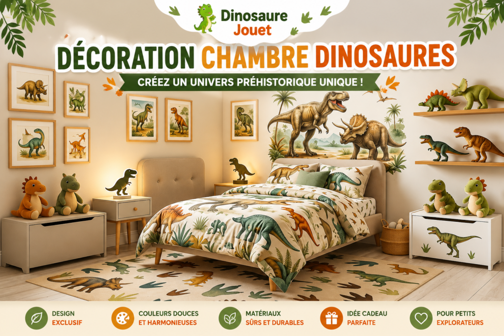 Décoration chambre dinosaures immersive pour enfants