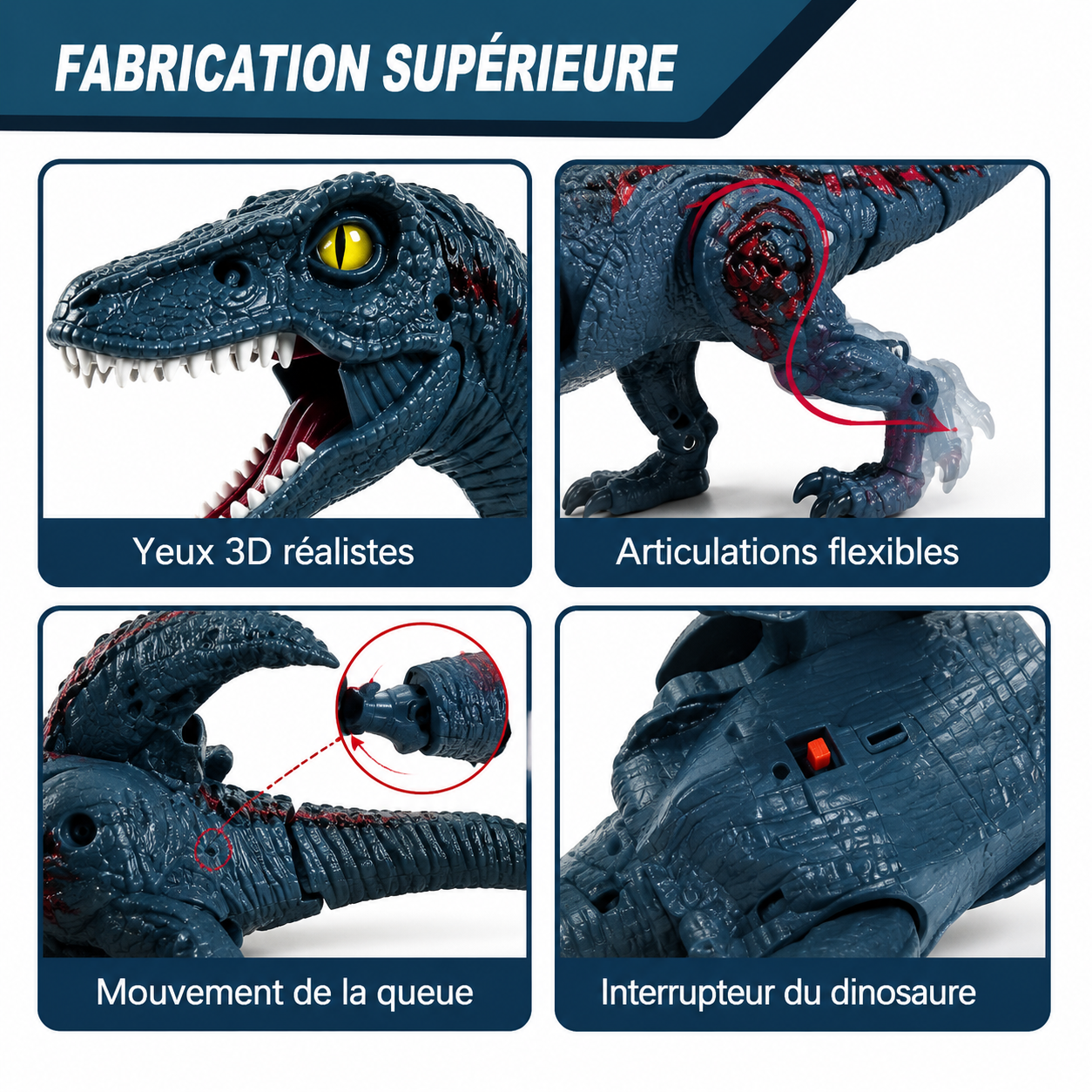 Démonstration automatique de fabrication supérieure du dinosaure télécommandé 2,4 GHz.
