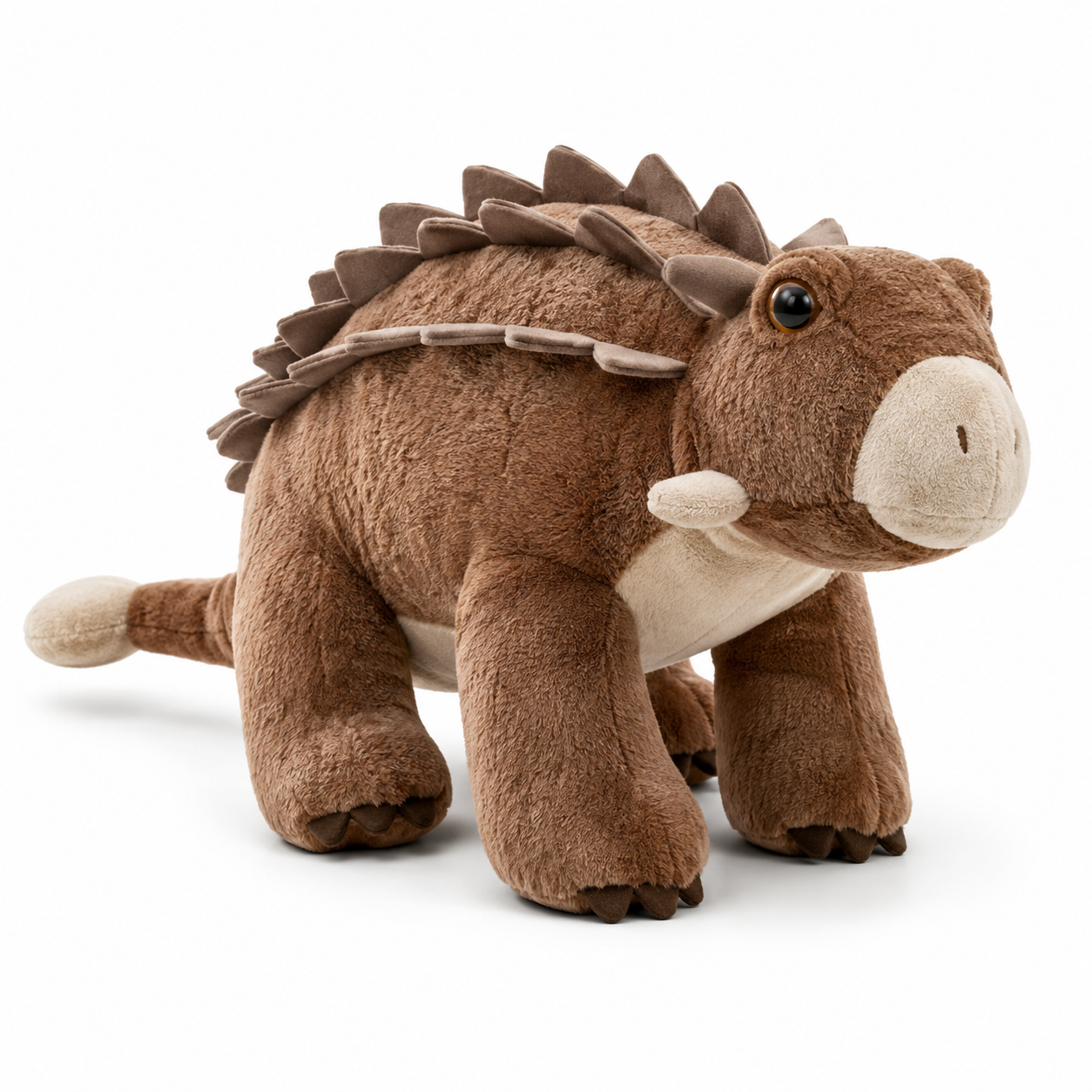 Doudou dinosaure brun en peluche Diplodocus