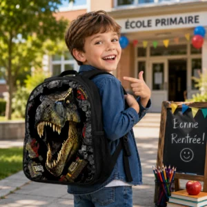 Enfant sac dinosaure rentrée scolaire