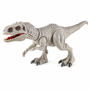 Figurines dinosaure géantes de 53 cm avec yeux lumineux LED rouges et gueule ouverte.