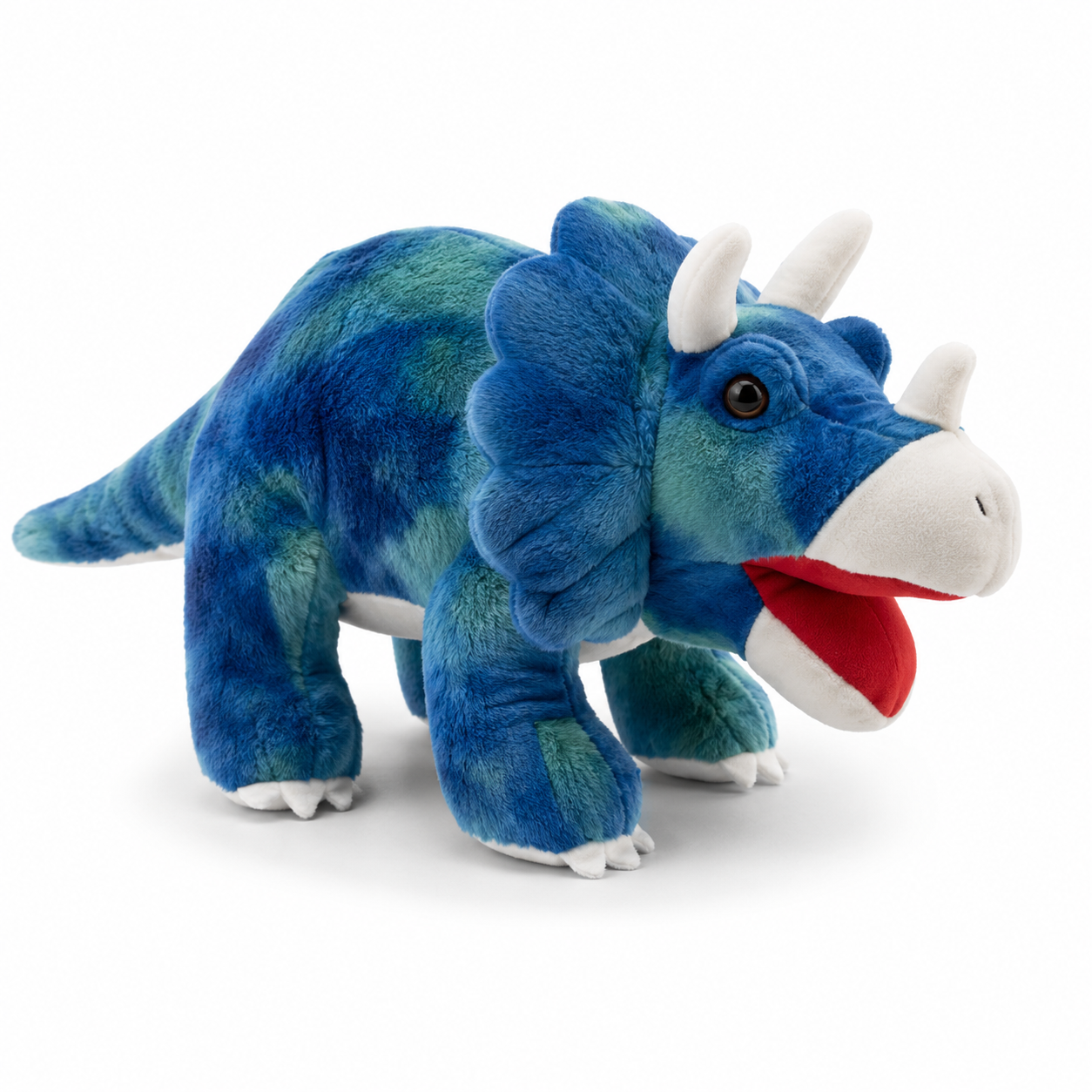 Peluche Dinosaure Tricératops Bleu