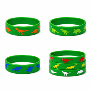 Bracelets dinosaures colorés en silicone