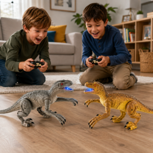 Combat de dinosaures télécommandés