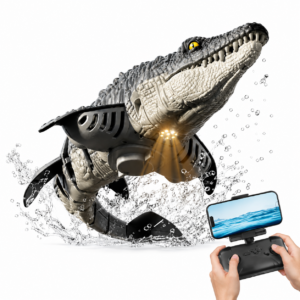 bateau dinosaure telecommande avec camera wifi fpv en navigation