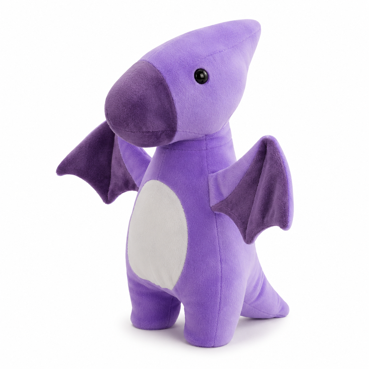 Dinosaure volant Ptéranodon en peluche mauve et violet