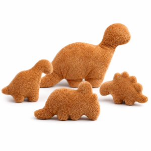 Ensemble de 4 oreillers Dino Nugget en peluche dinosaure oreiller