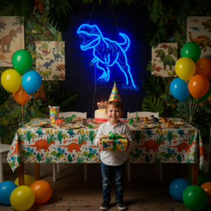 coffret cadeau lampe neon dinosaure led usb pour anniversaire et noel