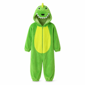Grenouillère dinosaure verte en peluche