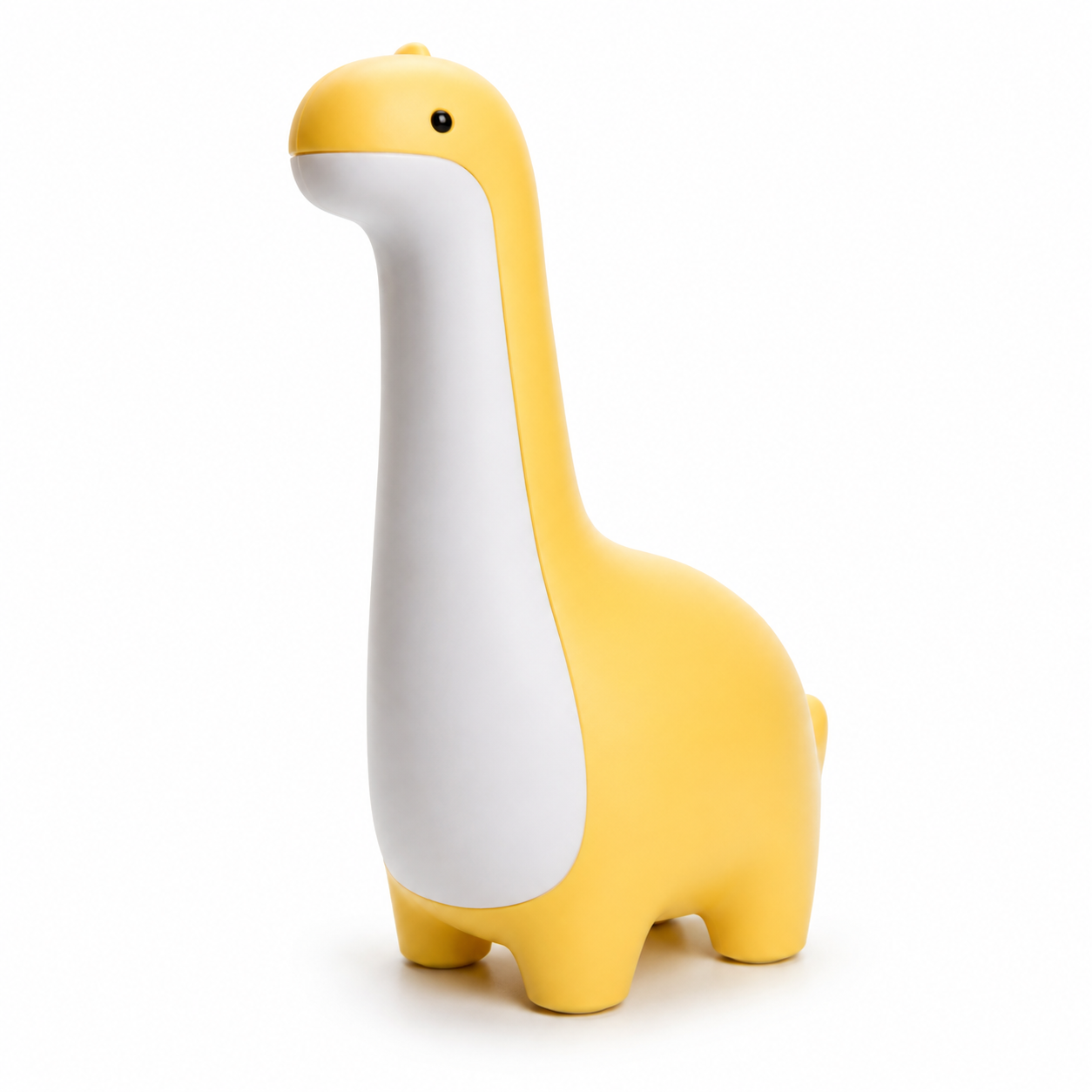 Veilleuse dinosaure en cours de recharge USB sur un bureau d'enfant.