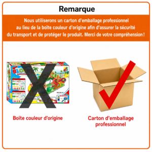Remarque emballage professionnel accepté